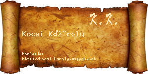 Kocsi Károly névjegykártya